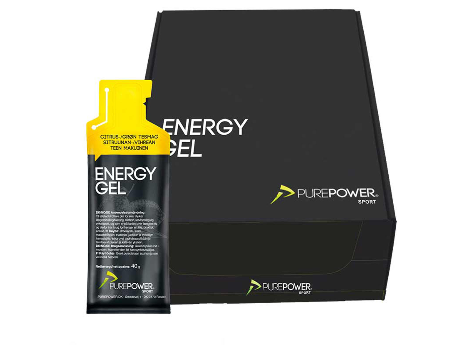 Purepower Energigel, 40g citron/grönt te