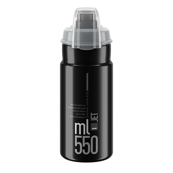Cykelflaska Elite Jet 550ml, svart