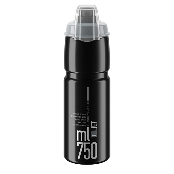 Cykelflaska Elite Jet 750ml, svart