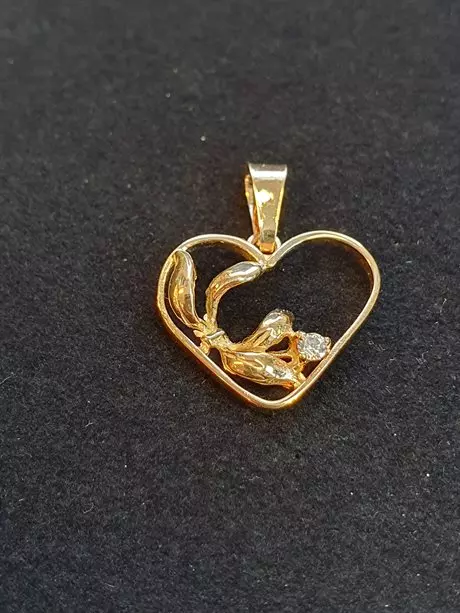 Hjärta m blad o cz 18K 180872H