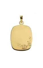Gravyrbricka 18x15mm blommor 18K