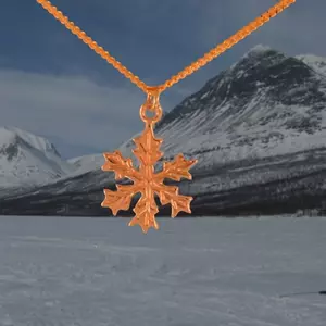 Snöstjärna halssmycke 14mm 18K guld