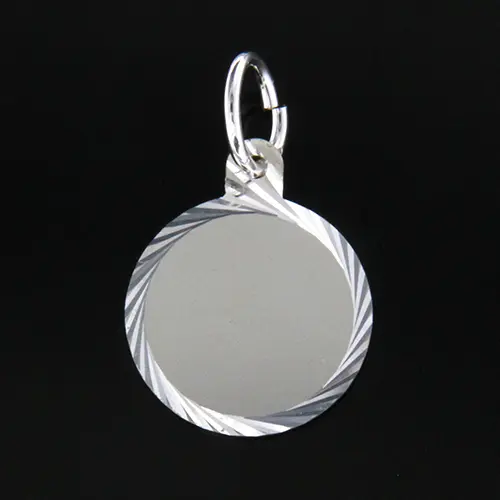 Gravyrbricka 13mm rondell facetterad Silver