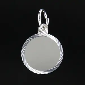 Gravyrbricka 13mm rondell facetterad Silver