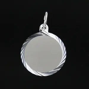 Gravyrbricka 16mm rondell facetterad Silver