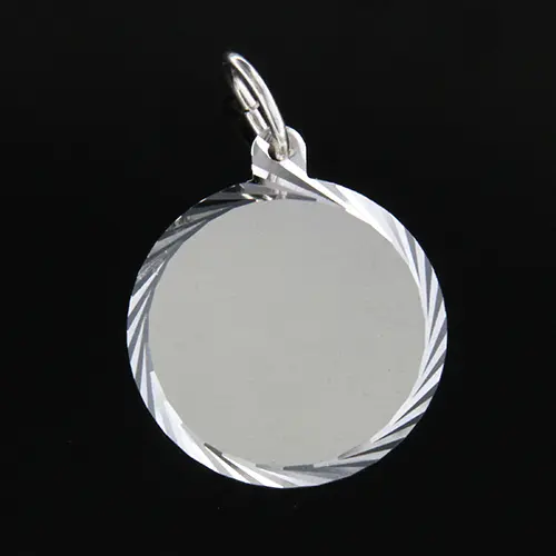 Gravyrbricka 18mm rondell facetterad Silver
