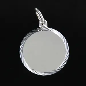 Gravyrbricka 18mm rondell facetterad Silver