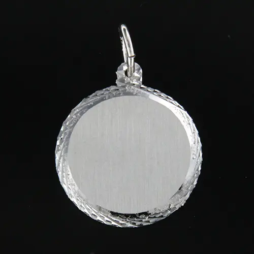 Gravyrbricka 18mm rondell facceterad matt Silver