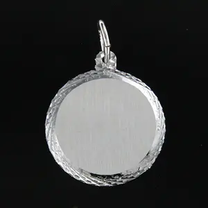 Gravyrbricka 18mm rondell facceterad matt Silver