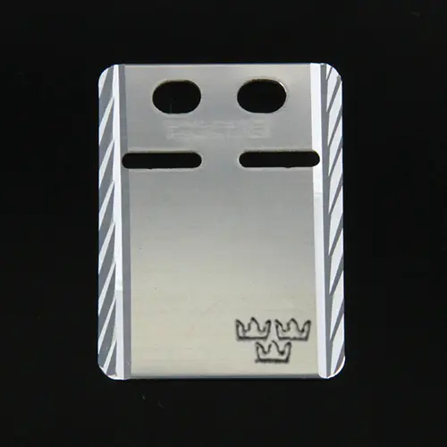 Gravyrbricka 17x23mm ID facetterad Silver