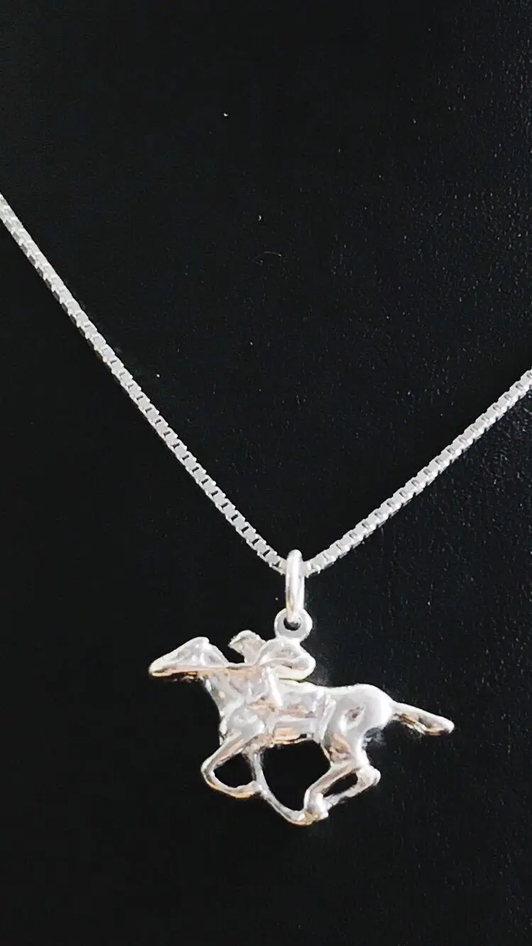 Galopphäst med ryttare silver 9250318H