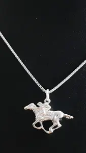 Galopphäst med ryttare silver 9250318H