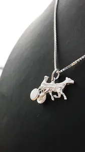 Travhäst med sulky silver 9250336H
