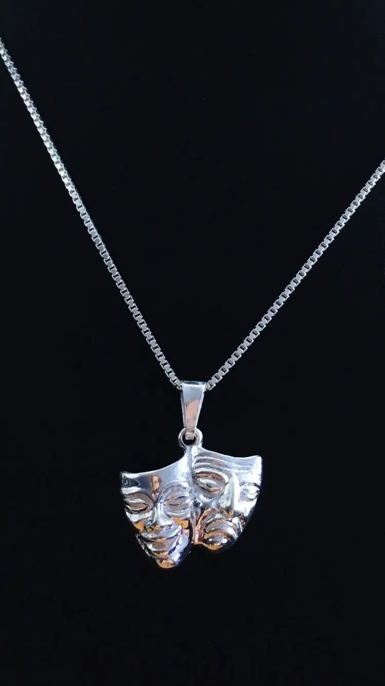 Teatermask - glad & ledsen silver 9250383H