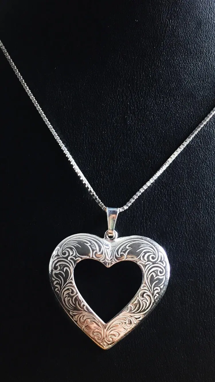 Mönstrat hjärta silver 9250607H