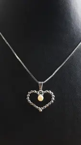 Kulhjärta med pärla silver 9250611H