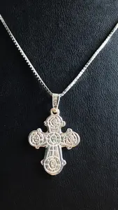 Dubbelsidigt kors - stort silver 9250636H