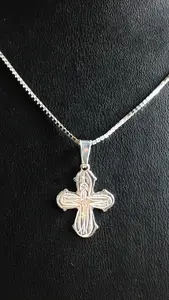 Dubbelsidigt kors - litet silver 9250637H