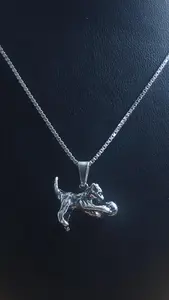 Lekande katt med boll silver 9250756H