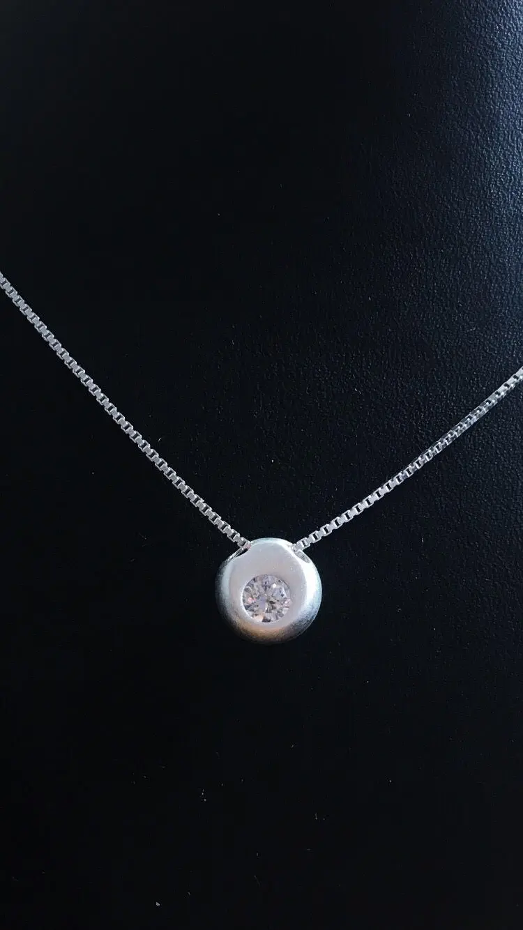 Matt hänge med sten silver 9251039H