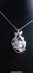 Ros med blad silver 9251660H