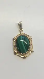 Hänge m grön malakit 18K 180410H
