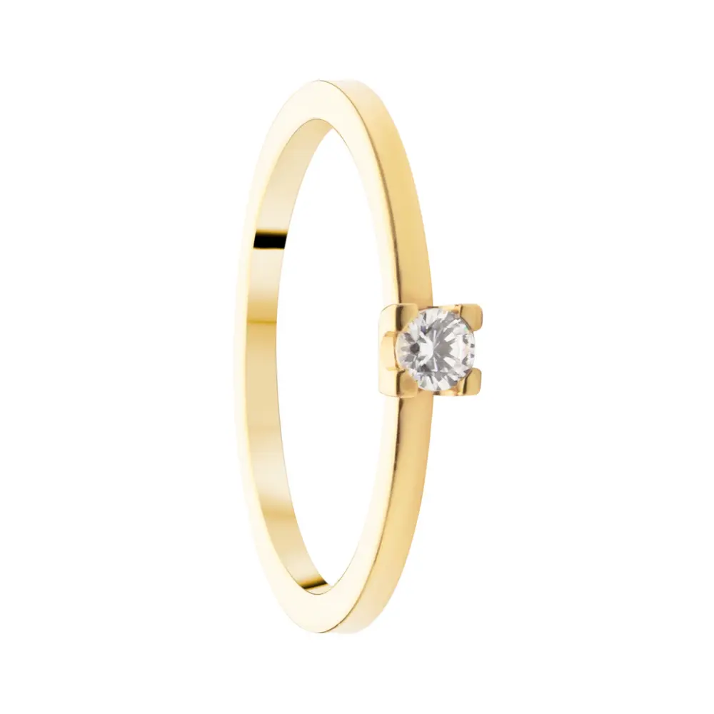 Solitär 0,10 18K CZ