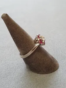 Ring m diamant o rubiner 54,0 4,2gr 18Kvg
