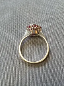 Ring m diamant o rubiner 54,0 4,2gr 18Kvg