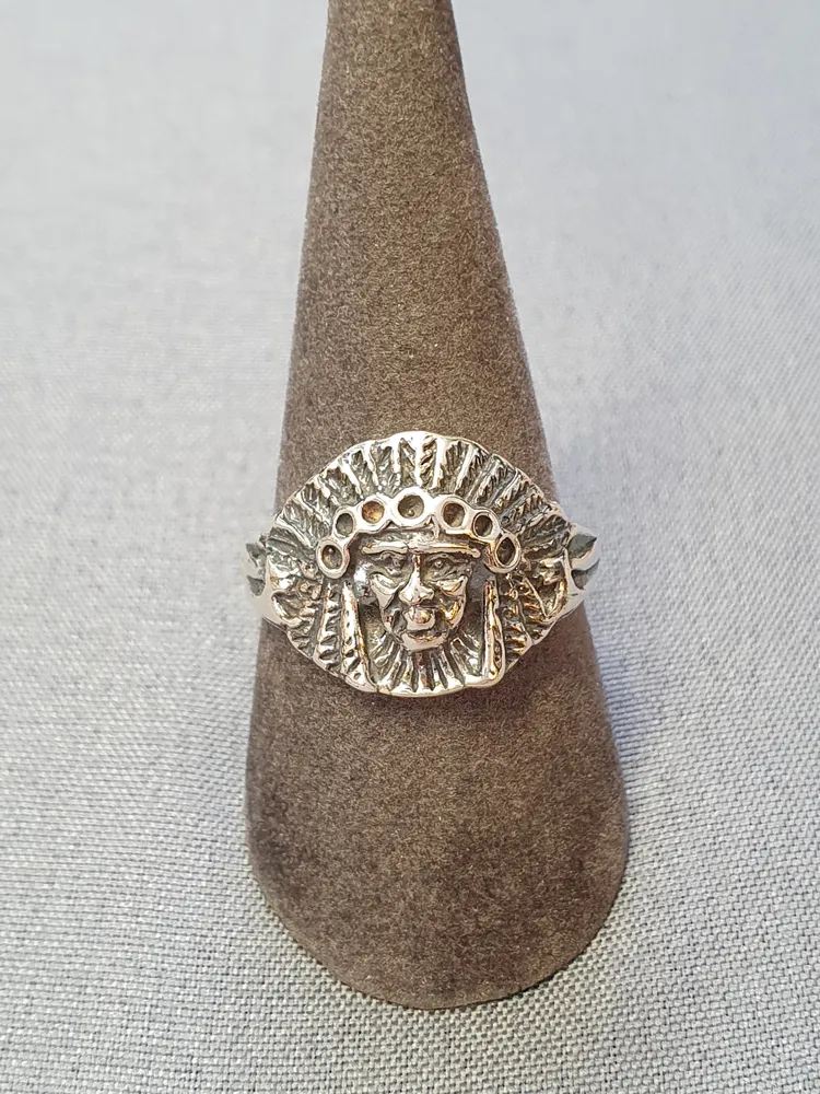 Indianhövding oxiderad silverring 9250733R