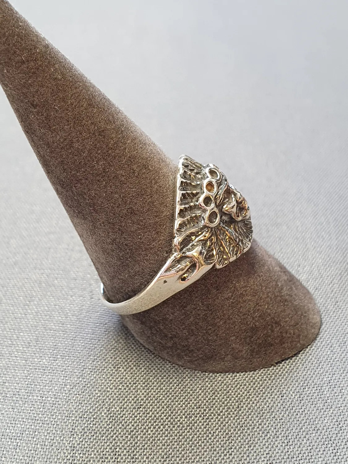 Indianhövding oxiderad silverring 9250733R
