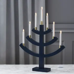 Ljusstake Gillian 7 lampor, mörkblå
