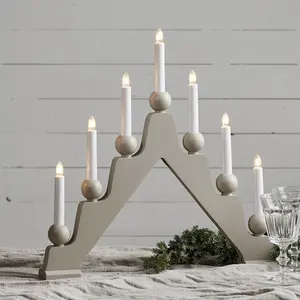 Ljusstake Emma 7 lampor, gråbeige