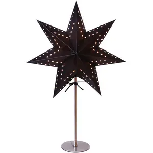 Pappersstjärna Bobo 34cm på fot, svart