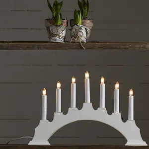 Ljusstake Eva 7 lampor, vit