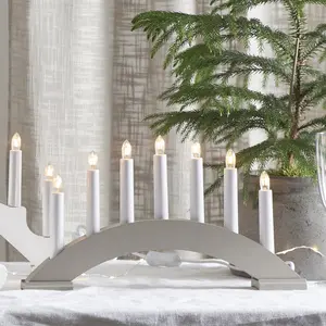 Ljusstake Bea 7 lampor, gråbeige