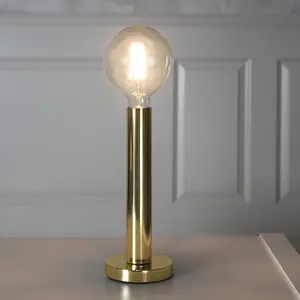 Lampfot E27 Glans hög mässing 1,8m sladd, svart