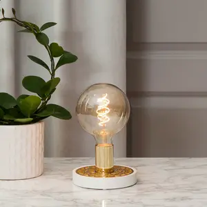 LED-lampa E27 Amber-färgad glob 12,5cm dimbar 3W