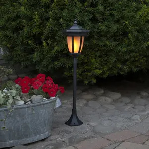 Solcellslykta, Flame svart 4-i-1