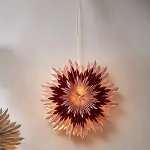 Pappersstjärna Ice 50cm, rosa/röd