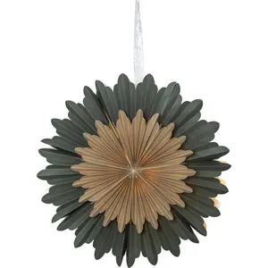 Pappersstjärna Crystal 50cm, grön/guld