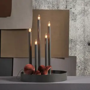 Ljusstake Deco 5 lampor, mustig grå
