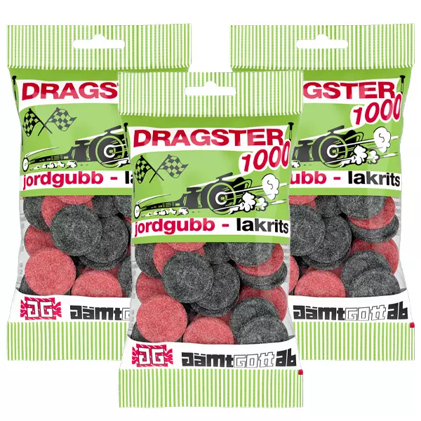 3st - Dragster Jordgubb Lakrits 65g