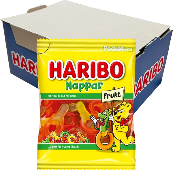Haribo Fruktnappar 80g x 24st