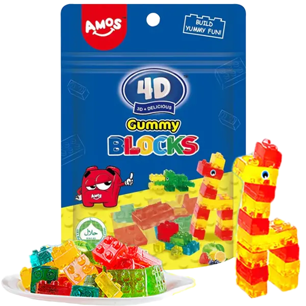 Amos 4D Fruit Gummy Blocks  72g