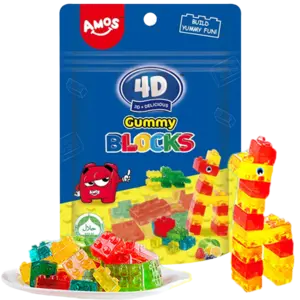 Amos 4D Fruit Gummy Blocks  72g