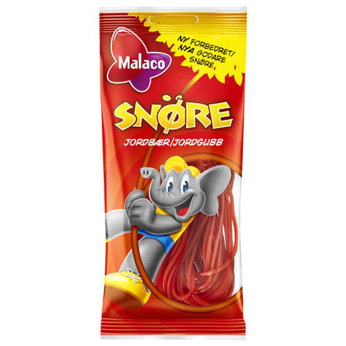 Malaco Snören Jordgubb 100g /