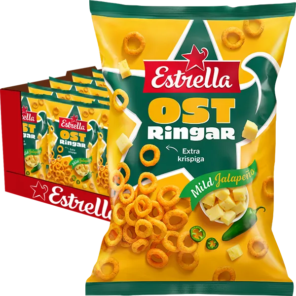 Estrella Ostringar Jalapeno 200g x 18st