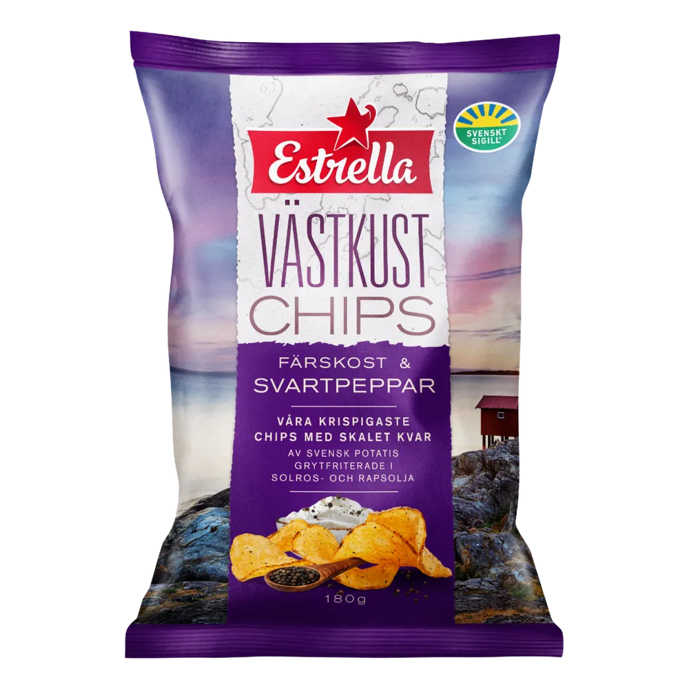 Estrella Västkust Färskost & Peppar 180g