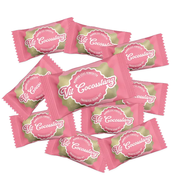 10st - Mormor Lisas Vit Cocosstång 10g